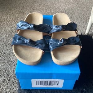 Jack Rogers slide navy great sandal to wear with dresses , shorts and jeans